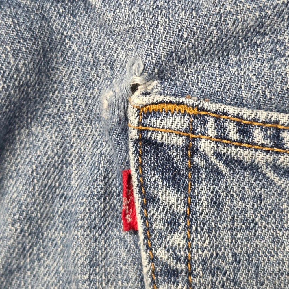 Levis 505 Regular Fit Denim Shorts Mens 36 Blue Medium Wash Cotton 505-0275